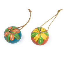 Load image into Gallery viewer, Pair of Hand-Carved Painted Wood Globe Christmas Ornaments - Colorful Holiday Globes | NOVICA