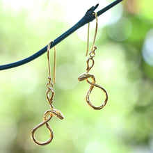 Load image into Gallery viewer, Snake Figure-Eight-Themed Gold-Plated Brass Dangle Earrings - Figure-Eight Snake | NOVICA