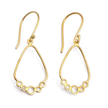 Load image into Gallery viewer, Circle-Themed Modern 18k Gold-Plated Brass Dangle Earrings - Shiny Circles | NOVICA