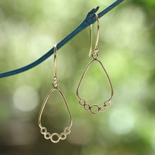 Load image into Gallery viewer, Circle-Themed Modern 18k Gold-Plated Brass Dangle Earrings - Shiny Circles | NOVICA