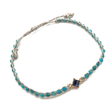 Load image into Gallery viewer, Eco-Friendly Apatite Bracelet with Recycled Glass Pendant - Be Mindful | NOVICA