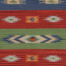 Load image into Gallery viewer, Boho Geometric Hand-Loomed Cotton Dhurrie Area Rug (2x4) - Vibrant Dreams | NOVICA