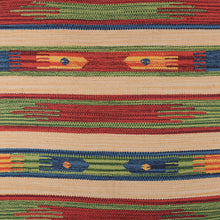 Load image into Gallery viewer, Folk Art Geometric Dhurrie Rug Hand-Woven in Cotton (2x4) - Rainbow Fantasy | NOVICA