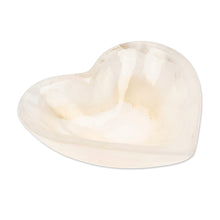 Load image into Gallery viewer, Romantic Heart-Shaped Hand-Carved Natural Marble Catchall - White Heart | NOVICA