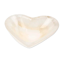 Load image into Gallery viewer, Romantic Heart-Shaped Hand-Carved Natural Marble Catchall - White Heart | NOVICA