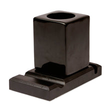 Load image into Gallery viewer, Handcrafted Marble Pencil Phone and Card Holder in Black - Essentials in Place | NOVICA