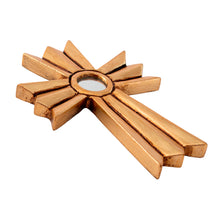 Load image into Gallery viewer, Handcrafted Wall Cross with Mirror from Peru - Sunburst Cross | NOVICA