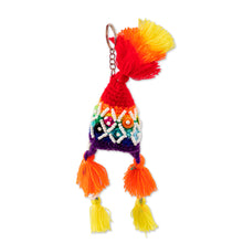 Load image into Gallery viewer, Folk Art-Themed Crochet Chullo Hat Keychain from Peru - Chullo Luck | NOVICA