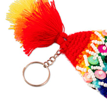 Load image into Gallery viewer, Folk Art-Themed Crochet Chullo Hat Keychain from Peru - Chullo Luck | NOVICA