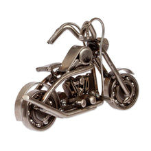 Load image into Gallery viewer, Eco-Friendly Upcycled Metal Motorbike Sculpture from Mexico - Fiery World | NOVICA