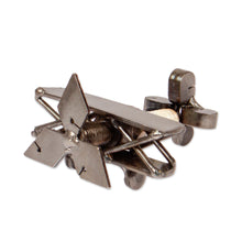Load image into Gallery viewer, Artisan-Made Upcycled Plane Metal Sculpture from Mexico - Nouveau Voyage | NOVICA