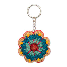 Load image into Gallery viewer, Floral Crocheted Beaded Keychain and Charm for Handbags - Gummy Flower | NOVICA