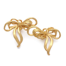 Load image into Gallery viewer, Ribbon-Shaped Drop Earrings in an 18k Gold-Plated Finish - Ribbon of Belles | NOVICA
