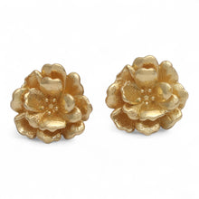 Load image into Gallery viewer, Balinese Hibiscus-Shaped 18k Gold-Plated Button Earrings - Victory of Hibiscus | NOVICA