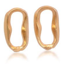 Load image into Gallery viewer, Avant-Garde Lake-Shaped 18k Gold-Plated Button Earrings - Lake & Luxury | NOVICA