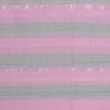 Load image into Gallery viewer, Artisan-Made Pink and Grey Striped Cotton & Silk Blend Shawl - Pink Occasions | NOVICA