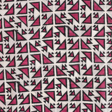 Load image into Gallery viewer, Hand-Woven and Block-Printed Silk Shawl with Geometric Theme - Geometric Glamour | NOVICA