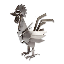 Load image into Gallery viewer, Eco-Friendly Recycled Metal Rooster Sculpture from Mexico - Rooster Chance | NOVICA