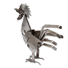 Load image into Gallery viewer, Eco-Friendly Recycled Metal Rooster Sculpture from Mexico - Rooster Chance | NOVICA