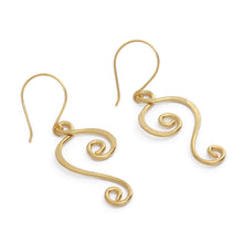 Load image into Gallery viewer, High-Polished 22k Gold-Plated Dangle Earrings Made in Bali - Morning Tune | NOVICA