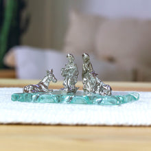 Load image into Gallery viewer, Inspirational Handmade Metal Alloy and Glass Nativity Scene - Immortal Hope | NOVICA