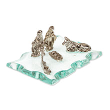 Load image into Gallery viewer, Inspirational Handmade Metal Alloy and Glass Nativity Scene - Immortal Hope | NOVICA