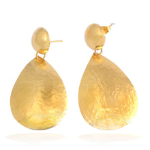Load image into Gallery viewer, High-Polished 22k Gold-Plated Drop-Shaped Dangle Earrings - Future Reflections | NOVICA