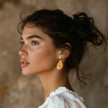 Load image into Gallery viewer, High-Polished 22k Gold-Plated Drop-Shaped Dangle Earrings - Future Reflections | NOVICA