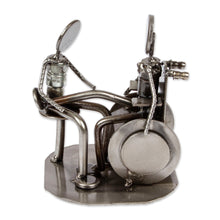 Load image into Gallery viewer, Eco-Friendly Inspirational Polished Upcycled Metal Sculpture - Rehabilitation | NOVICA