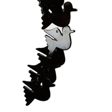 Load image into Gallery viewer, Whimsical Hand-Carved Natural Black Onyx Dove-Themed Mobile - Feathers to Midnight | NOVICA