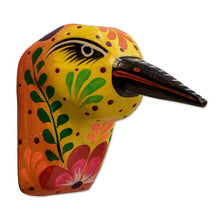 Load image into Gallery viewer, Hummingbird-Themed Hand-Painted Reclaimed Wood Wall Mask - Hummingbird of Light | NOVICA