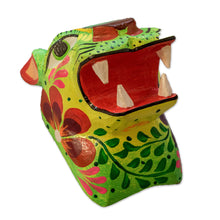 Load image into Gallery viewer, Hand-Painted Jaguar Wall Mask Carved from Reclaimed Wood - Jaguar Spirit | NOVICA