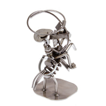 Load image into Gallery viewer, Riding Cowboy-Themed Eco-Friendly Recycled Metal Figurine - Riding Cowboy | NOVICA