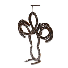 Load image into Gallery viewer, Recycled Iron Horseshoe Sculpture of an Abstract Angel - Horseshoe Angel | NOVICA