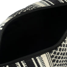 Load image into Gallery viewer, Artisan-Made Black and Ivory Cotton Cosmetic Case from India - Adventures at Night | NOVICA