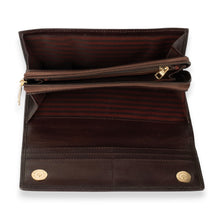 Load image into Gallery viewer, Espresso-Hued Leather Wallet with Textured Embossed Accents - Timeless Brown | NOVICA