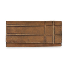 Load image into Gallery viewer, Geometric Leather Wallet Clutch with Stitched Grid Accents - Heritage Grid | NOVICA