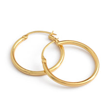Load image into Gallery viewer, 18k Gold-Plated Brass Hoop Earrings with Lustrous Finish - Glowing Essentials | NOVICA