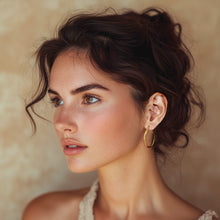 Load image into Gallery viewer, 18k Gold-Plated Brass Hoop Earrings with Lustrous Finish - Glowing Essentials | NOVICA