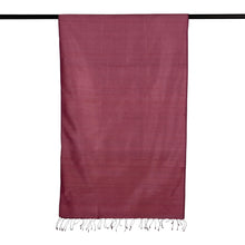 Load image into Gallery viewer, Hand-Loomed 100% Silk Shawl in Pink Shade with Fringes - Holiday Pink | NOVICA