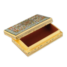 Load image into Gallery viewer, Mandala-Inspired Spring-Themed Papier Mache Decorative Box - Pastel Nature | NOVICA