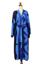 Load image into Gallery viewer, Women's Unique Batik Robe from Indonesia - Tropical Sea | NOVICA