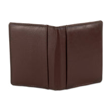 Load image into Gallery viewer, Minimalist 100% Leather Card Holder in a Chocolate Brown Hue - Chocolate Slots | NOVICA