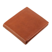 Load image into Gallery viewer, Classic Russet Red Shade Unisex 100% Leather Bi-Fold Wallet - Traditional Russet | NOVICA