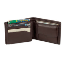 Load image into Gallery viewer, Modern Brown-Palette 100% Leather Wallet Handmade in India - The Chocolate Line | NOVICA