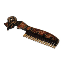 Load image into Gallery viewer, Folk Art-Themed Batik Pule Wood Wayang Comb Wall Accent - The Wayang | NOVICA