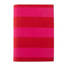 Load image into Gallery viewer, Block-Printed Cotton Journal with Fuchsia and Red Stripes - Memories in Fuchsia | NOVICA