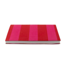 Load image into Gallery viewer, Block-Printed Cotton Journal with Fuchsia and Red Stripes - Memories in Fuchsia | NOVICA