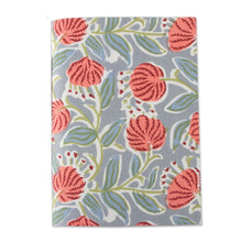 Load image into Gallery viewer, Spring-Patterned Blue and Red 100% Cotton 80-Page Journal - Blossoming Story | NOVICA