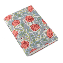 Load image into Gallery viewer, Spring-Patterned Blue and Red 100% Cotton 80-Page Journal - Blossoming Story | NOVICA